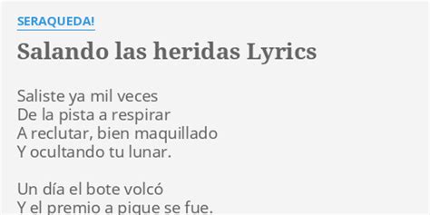 salando las heridas letra|Salando las heridas .